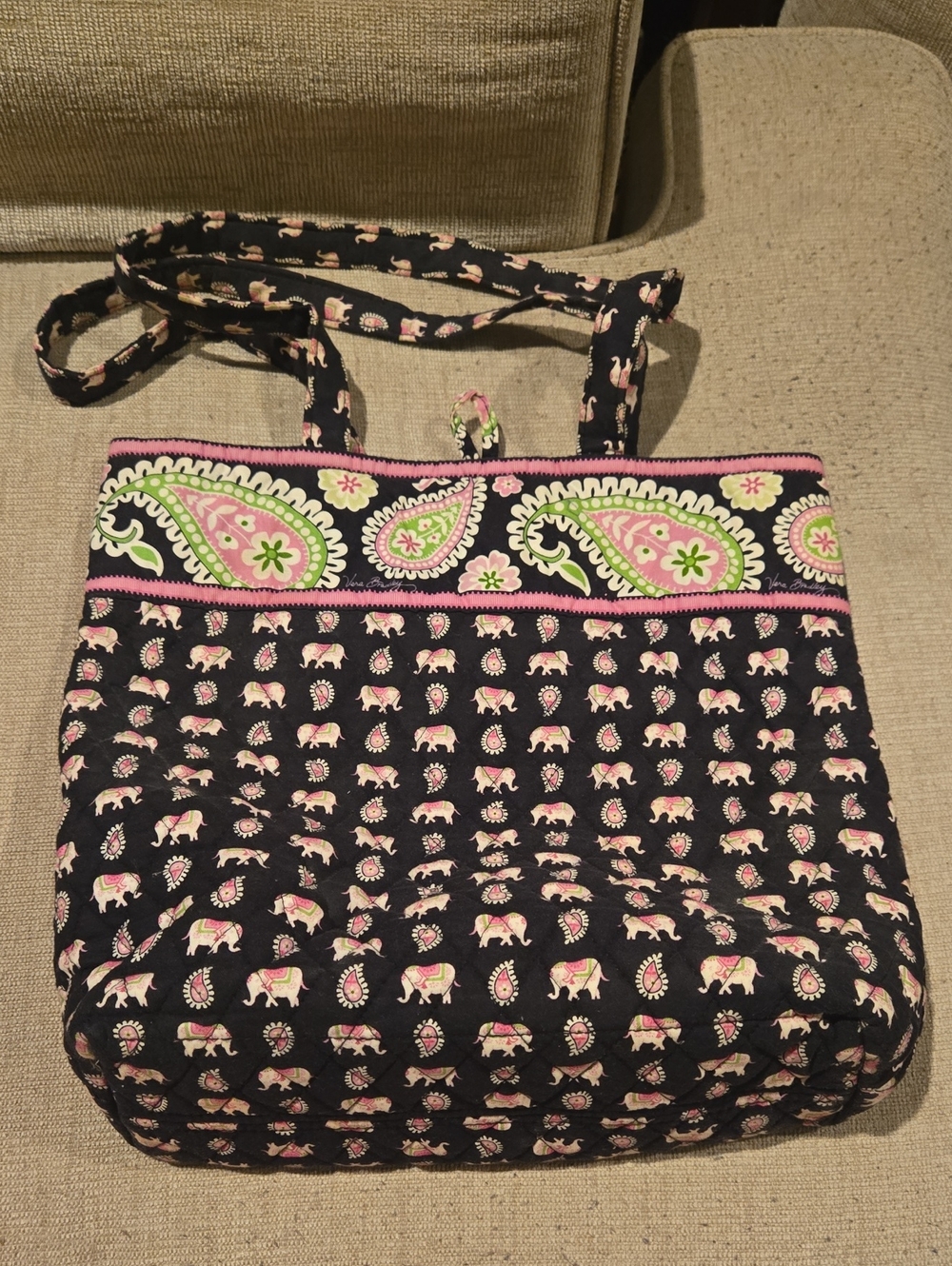 Vera Bradley Pink Elephans Tote Bag